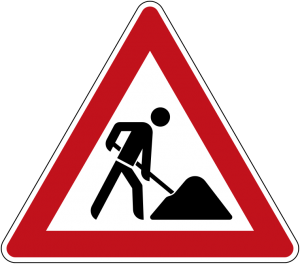 Straßenschild: Baustelle